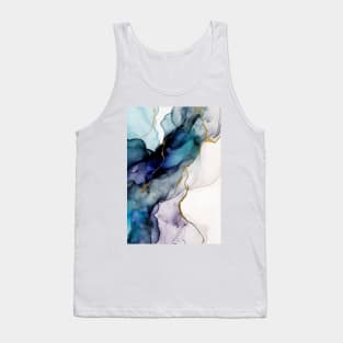 Azure Glimmer - Abstract Alcohol Ink Art Tank Top